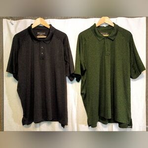5.11 Tactical Series Polo Lot Black & Green Men's 2XL Performance Bundle (2)
